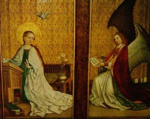 Painting of the Annunciation in the Lady Chapel, St Osmunds Church